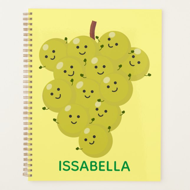 Agenda Buen ilustracion de uvas personalizados (Anverso)