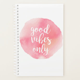 Agenda buenas vibraciones sólo pintura de color rosa de c