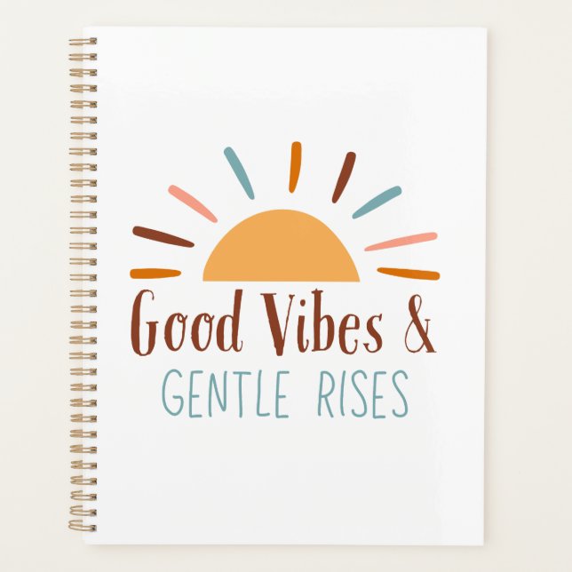 Agenda Buenas vibraciones y suaves subidas Boho Notebook/ (Anverso)