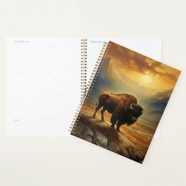 Agenda Buffalo Bison Sunset Silhouette (Demostración)