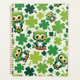 Agenda Búho Bebé Lindo Cartoon de San Patricio