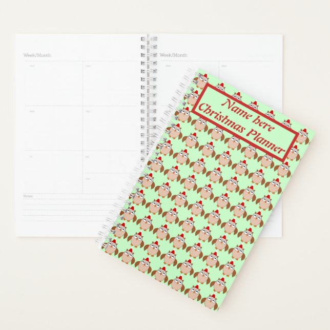 Agenda Búho de Navidades pequeños personalizado (Demostración)