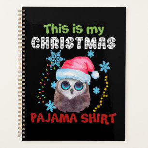 Agenda Búho Esta Es Mi Camiseta De Navidad De Pijama