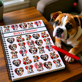 Agenda Bulldog de San Valentín personalizado