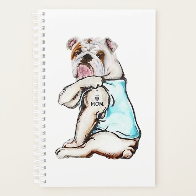 Agenda Bulldog Dog Tattoo Amo A Mamá (Anverso)