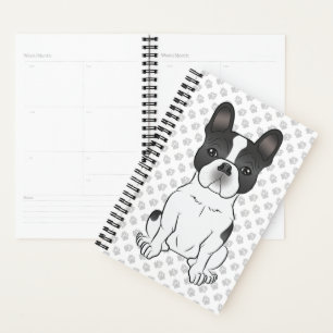 Agenda Bulldog Francés Piebald Negro / Perro y patas de F