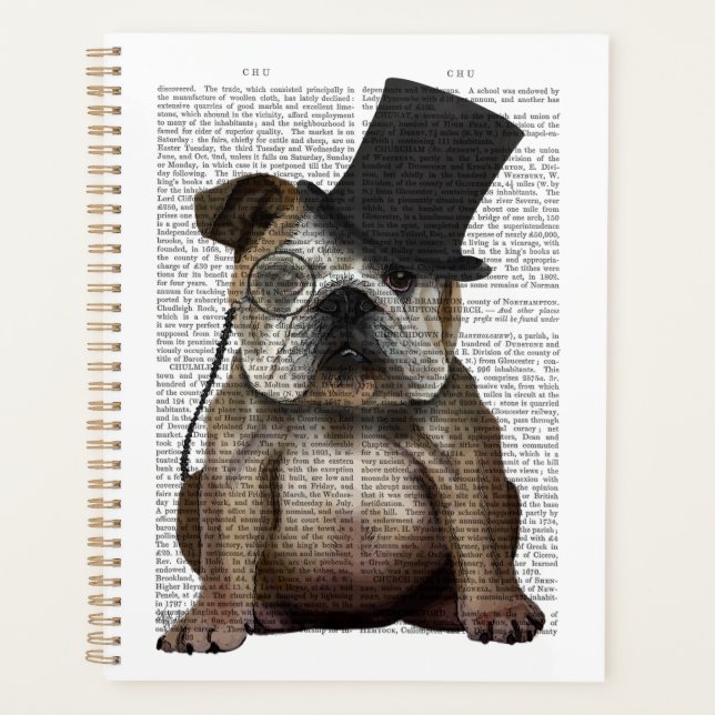 Agenda Bulldog inglés, hebilla formal y Gorra (Anverso)
