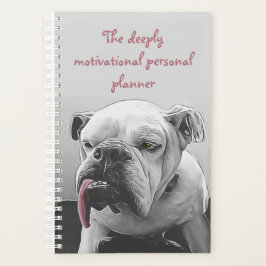 Agenda Bulldog motivacional foto rosa blanco negro