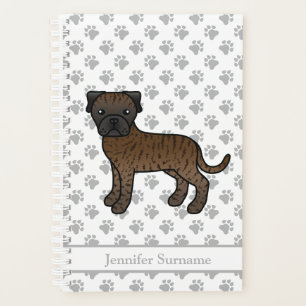 Agenda Bullmastiff atigrado perro de dibujos animados lin