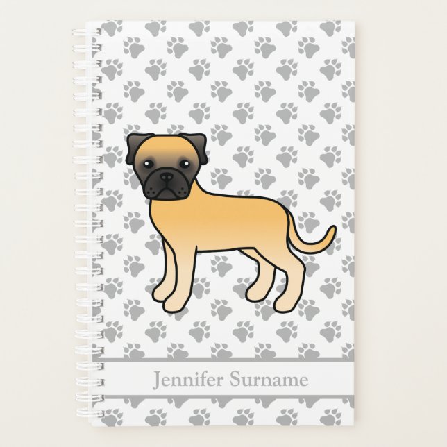 Agenda Bullmastiff cervato perro de dibujos animados lind (Anverso)