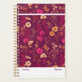 Agenda Burgundy Floral Small Planner