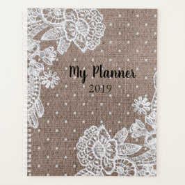 Agenda Burlap Lace Vintage Planner