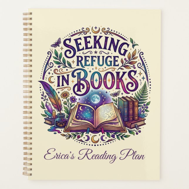 Agenda Buscando refugio en libros caprichosos celestiales (Anverso)