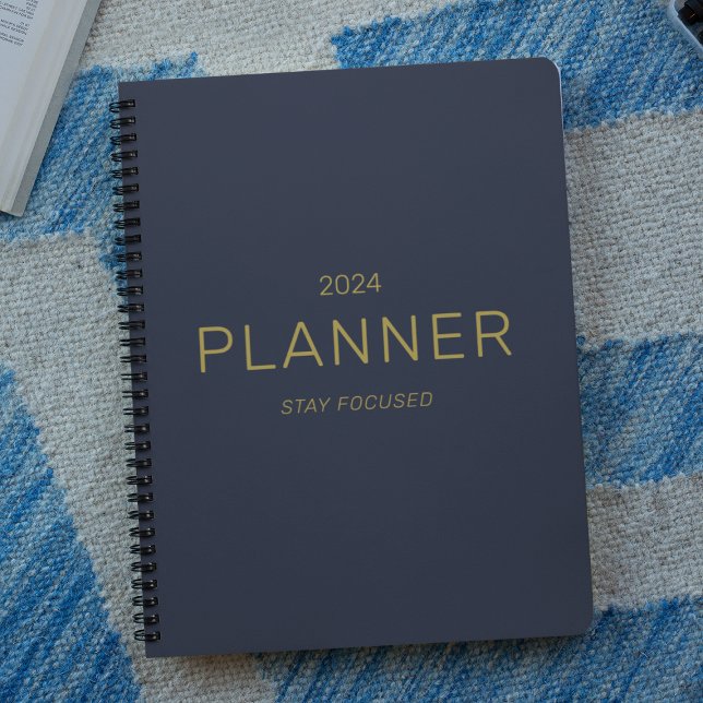 Agenda Business Gold Navy Blue Stay 2024 semanalmente (Subido por el creador)