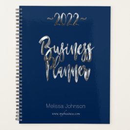 Agenda Business Planner 2022 Guión azul y gris moderno