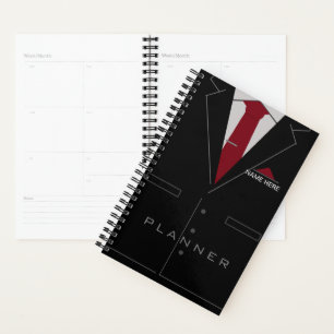 Agenda Business Planner Personalized Name Black Suit