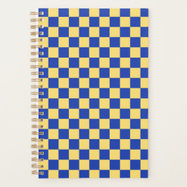 Agenda Butter yellow and blue checkered board pattern