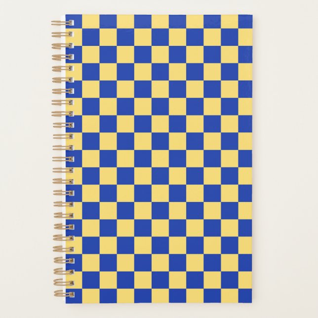 Agenda Butter yellow and blue checkered board pattern (Anverso)