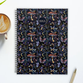 Agenda Butterflies Mushrooms & Botanical Moonlit Pattern