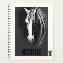 Caballo abstracto de blanco y negro personalizado