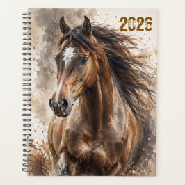 Agenda Caballo Bay Oscuro Corriendo Personalizado Diario