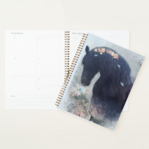 Agenda Caballo frisón de caballo negro - Calendario, plan