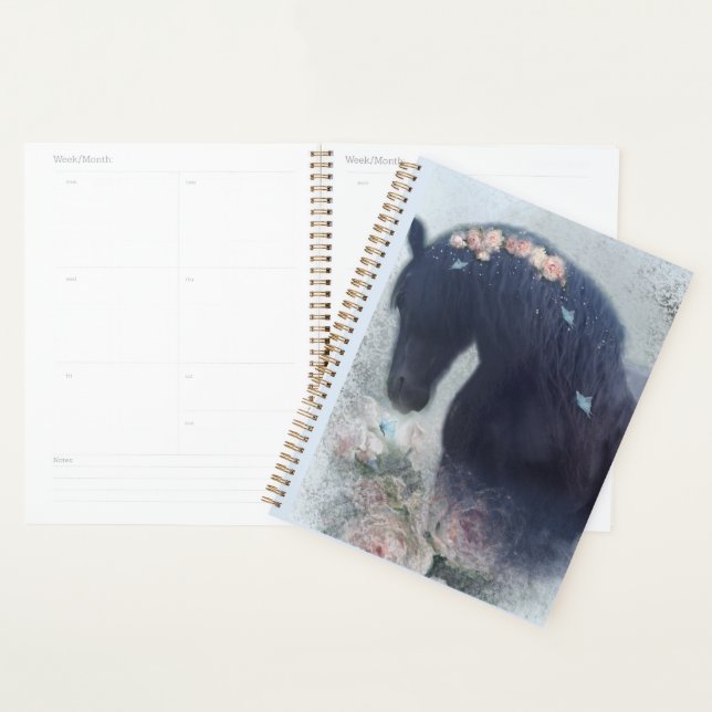 Agenda Caballo frisón de caballo negro - Calendario, plan (Demostración)