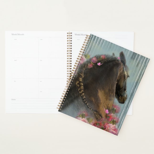 Agenda Caballo frisón de caballo negro - Calendario, plan (Demostración)