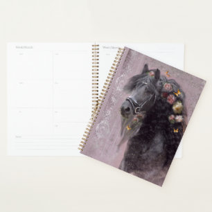 Agenda Caballo frisón de caballo negro - Calendario, plan