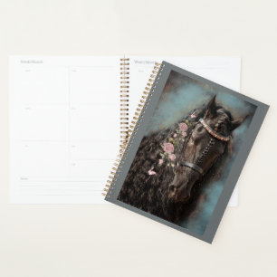 Agenda Caballo frisón de caballo negro - Calendario, plan