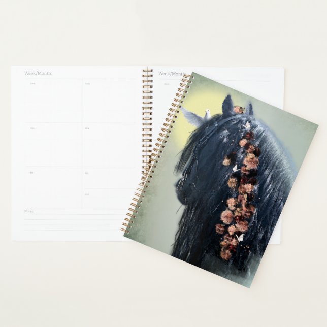 Agenda Caballo frisón de caballo negro - Calendario, plan (Demostración)