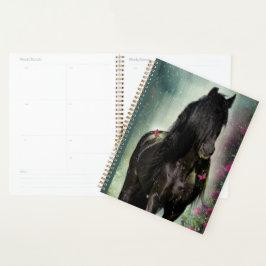 Agenda Caballo frisón de caballo negro - Calendario, plan