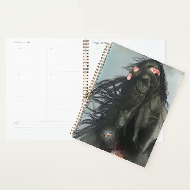 Agenda Caballo frisón de caballo negro - Calendario, plan (Demostración)