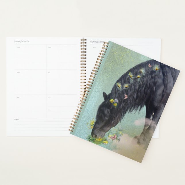 Agenda Caballo frisón de caballo negro - Calendario, plan (Demostración)