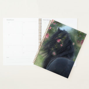 Agenda Caballo frisón de caballo negro - Calendario, plan