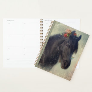 Agenda Caballo frisón de caballo negro - Calendario, plan