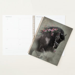 Agenda Caballo frisón de caballo negro - Calendario, plan