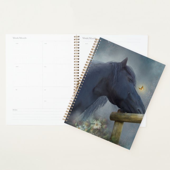 Agenda Caballo frisón de caballo negro - Calendario, plan (Demostración)
