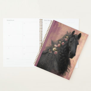 Agenda Caballo frisón de caballo negro - Calendario, plan