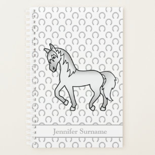 Agenda Caballo gris animado trotando & Texto personalizad