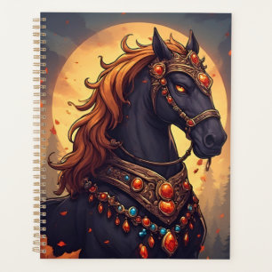 Agenda Caballo majestuoso adornado con joyas doradas