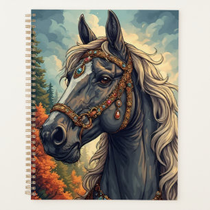 Agenda Caballo Majestuoso Adornado Con Joyas Doradas