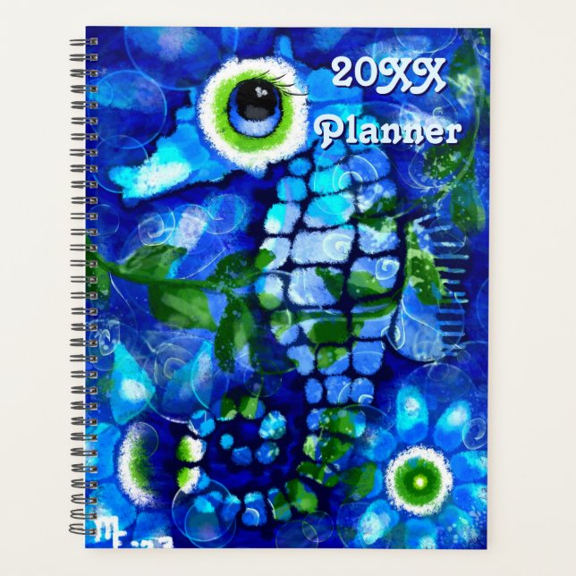 Agenda Caballo marino caprichoso Mar costero Náutico Azul (Anverso)