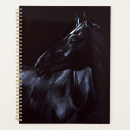 Agenda Caballo negro elegante pintado a mano