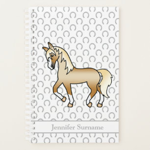Agenda Caballo Trotador Cartoon Palomino & Texto Personal