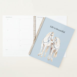 Agenda Caballos Blancos Azul Bebé