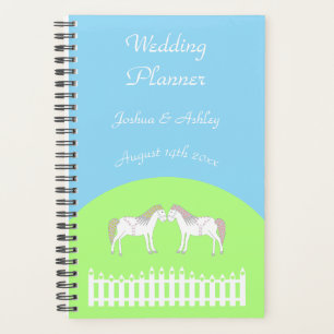Agenda Caballos Blancos Hermosos para Bodas Personalizado