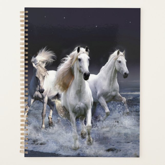 Agenda Caballos corriendo lanzando almohada (Anverso)
