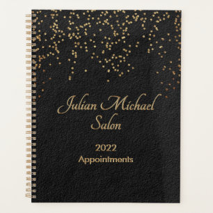 Agenda Cabello de salón del libro de citas Black Gold 20