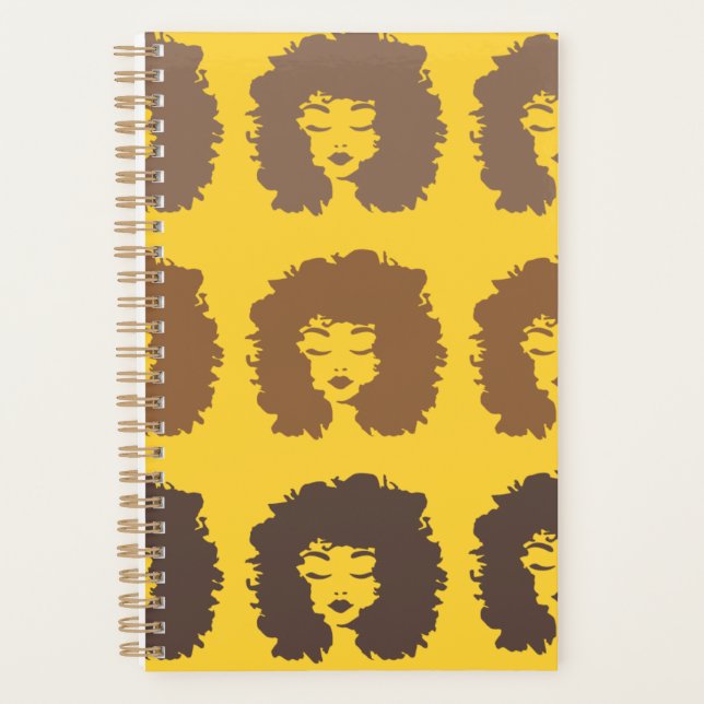 Agenda Cabello Rizado Natural Amarillo Marrón Encuadernad (Anverso)
